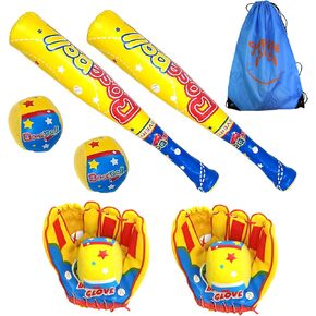 2 Pack Foam Soft Baseball Bat and Balls for Toddlers Boys Girls, Soft Kids Foam Baseball Bat Toys Set with 2 Plastic Baseball Bats, 4 Foam Balls,2 Baseball Gloves,1 Backpack Carrying Bag.