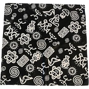 TAINOWEARS SIMBOLOS TAINO PUERTO RICO 1 PC Satin Head Scarf Bandana, Neck Scarf for Women Girls