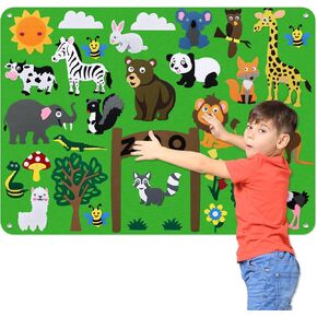 Felt Story Board Set for Kids 3-5 Years Old，38 Pcs Preschool Farmhouse Storytelling, Classroom Flannel Toy for Toddlers, Early Learning Interactive Play Kit for Birthday Gifts Wall Hanging