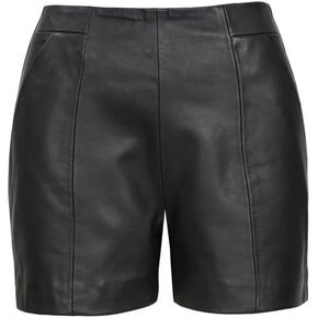 Decrum Real Leather Shorts for Women - Trendy Casual Womens Lambskin Leather Short Bottoms