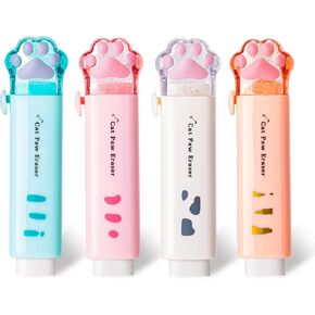 Retractable Pencil Eraser, Cute Erasers,Gradient Jelly Eraser,Suitable for School Home Office Supplies (Gradient Jelly)