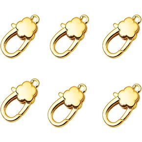 14k Gold Lobster Claw Clasp Gold Filled with Closed Jump Rings for Necklaces Bracelet Or Jewelry Making（6PCS）