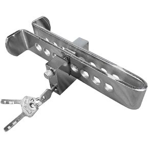 Car Anti-Theft Brake Clutch Lock, Stainless Steel Car Safety Portable Lock, Car Brake Lock with 3 Keys, 9 Holes Brake Pedal Lock, Vehicle Security Protection Lock Tool