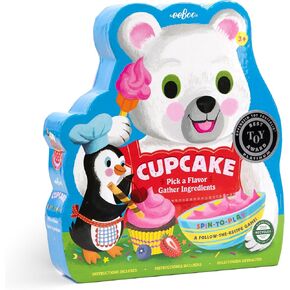 eeBoo: Cupcake Shaped Spinner Game - Animal & Baking Themed Game for Kids, Spin to Collect Ingredients, Preschool, Ages 3+, 2-4 Players