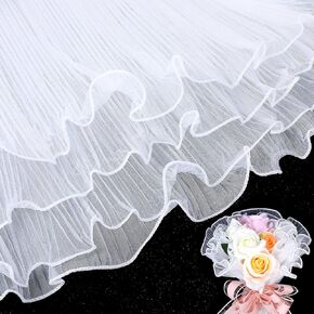 Molain 2 Pack 4 Yards Flower Wrapping Paper, Wrinkled Bouquet Wrapping Paper Bouquet Packaging Paper Florist Supplies Translucent for Party Favor Decor, Florist Supplies Wedding Gift Packaging(Black)
