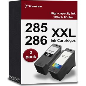 PG-285xxl CL-286xxl Ink Cartridge Compatble for Canon PIXMA TS7720 TS7722 TR7820 Printers Repalcement for PG285 CL286 PG-285XL CL-286XL high Capacity Ink Cartridge (22ml Black 24ml Tri-Color)