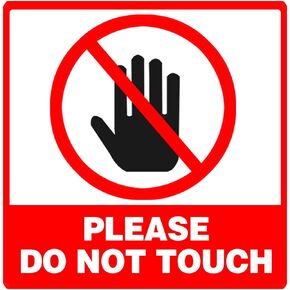 Please Do Not Touch Stickers,6 Inch Self Adhesive Peel and Stick Don't Touch Stickers,20 Pcs