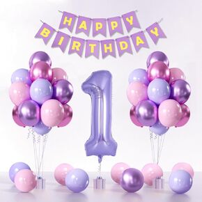 Halloween 1st Birthday Decorations For Boys /Girls-Black Orange Purple Green Halloween Balloons With 40inch Black 1 Balloon And Birthday Banner For Halloween Birthday Party Decorations