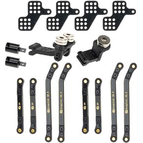 مجموعة وصلات RampCrab عالية التخليص لـ AX24، تمديد أمامي وخلفي 6 مم، مجموعة وصلات نحاسية، أجزاء ترقية لـ AX24 XC-1، ملحقات ترقية السيارة الزاحفة المحورية 1/24 RC، 8 قطع، طلاء أسود in Kuwait