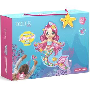 30 PCS Girls Mermaid Unicorn Floor Puzzle – Colorful Floor Puzzles for Kids Ages 6 Plus | Giant Underwater Puzzle for Birthdays, Christmas, Easter, Valentines | Toddler Playtime Toys & Gifts