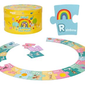 boppi Alphabet Jigsaw Floor Puzzle - Early Literacy Development Kids Jigsaws Age 3 and Up - 26 Pieces Montessori Toddler Puzzles/ABC Flash Cards in Kuwait