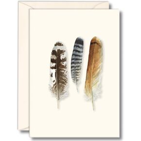 Earth Sky + Water - Raptor Feathers Notecard Set - 8 Blank Cards with Envelopes