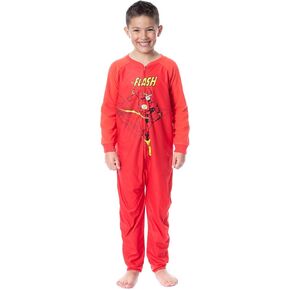 INTIMO DC Boys' Classic The Flash Union Suit Footless Sleep Pajama Costume