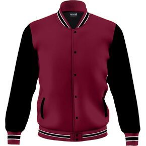 Men's Fashion Varsity Jacket Casual Regular Fit Letterman Baseball Bomber Jackets Fleece
