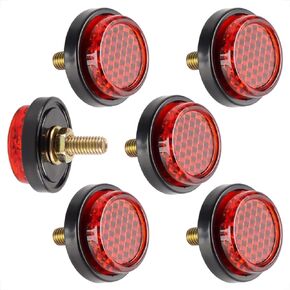 6PCS License Plate Fasteners: Ultimate Motorcycle License Plate Fastener with Reflector Screw, Easy Install, Durable and Safe, Suitable for All Vehicles