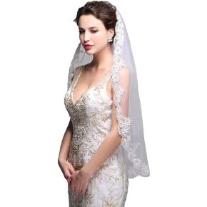 Lace Wedding Veils for Brides Short Length Veil With Comb for Brides