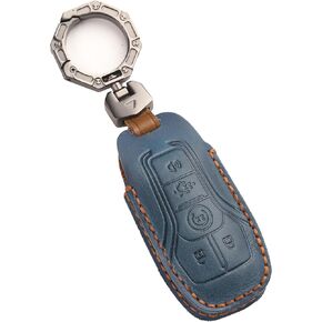 for Ford Key fob Cover with Keychain Key Shell Smart Key 5 Buttons fit 2016 2017 Explorer Mustang Fusion MKZ MKC