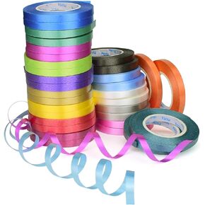 ZIIYAN 32 Rolls 16 Colors Curling Ribbons for Gift Wrapping, Balloon String, Florist Art Craft Decor, Wedding Birthday Graduation Festival Party Decor, 1/5" Wide, 11 Yards Per Roll