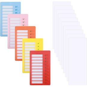 5Pcs Chores Chart for Kids Multiple Kids, Sliding Routine Chart to Do List Chores Blank Checklist Task Board for Kids Adults, Daily Memo ADHD Tools Visual Schedule Reminder