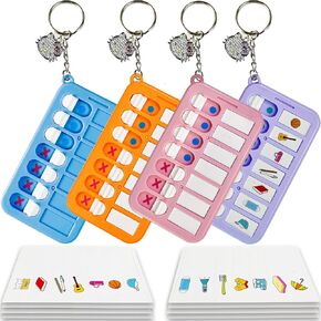 Chore Chart with Kitty Keychains for Multiple Kids, Daily Schedule Task Board, ADHD Tools for Kids Habit and Behavior, Cute Gifts To Do List Key Chain for Backpack, Purse (Pink+Green+Purple+Yellow)