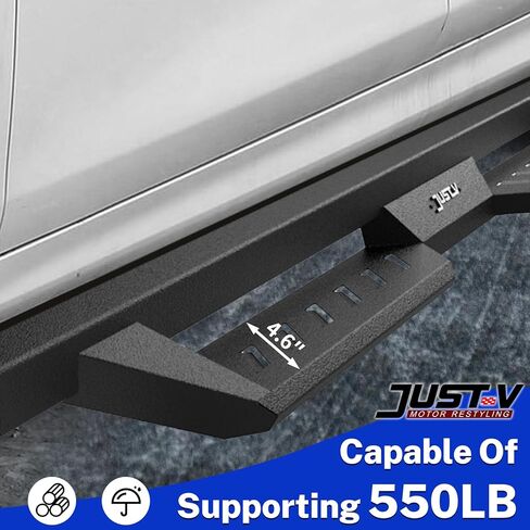 استبدال لوحات الجري لعام 2024 لسيارة Toyota Tacoma Double Cab Crew Cab، لوحات تشغيل الشاحنات الثقيلة القوية، خطوات جانبية سوداء مزخرفة، قضبان Nerf ذات خطوة متدلية in Kuwait