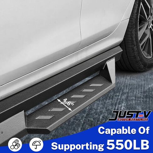 استبدال لوحات الجري لعام 2024 لسيارة Toyota Tacoma Double Cab Crew Cab، لوحات تشغيل الشاحنات الثقيلة القوية، خطوات جانبية سوداء مزخرفة، قضبان Nerf ذات خطوة متدلية in Kuwait