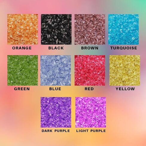 10Box -1LB Crushed Glass for Crafts Glitter Resin Art, Small Broken Glass Pieces, Transparan Chips DIY Vase Filler Decoration 1-3mm (Transparan) in Saudi Arabia