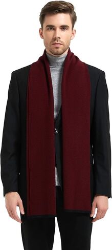 Men Winter Cashmere Scarf Wool Soft Warm Knitted Casual Scarves for Men in Kuwait