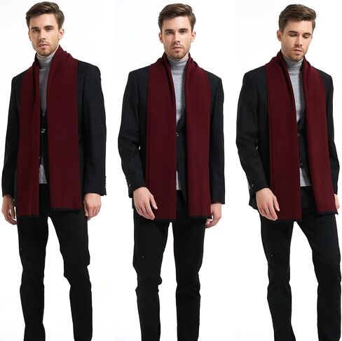Men Winter Cashmere Scarf Wool Soft Warm Knitted Casual Scarves for Men in Kuwait