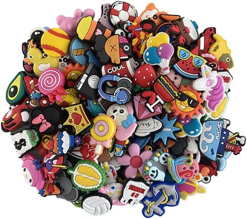 Lot of 100 Pcs Random PVC Different Shape Shoe Charms for Shoe Decoration Accessories in Saudi Arabia