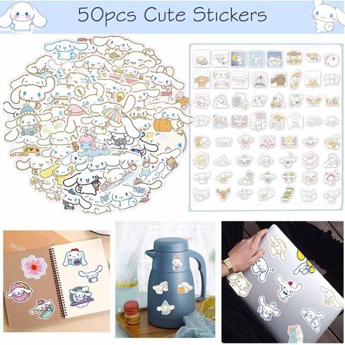 Cinnamoroll Merchandise Stuff Gift Set for Girls, Cute Cinnamo Dog Accessories Including Drawstring Bag Backpack, Keychain, Stickers, Button Pins, Purse Bag,Necklace,Charm Bracelet in Saudi Arabia