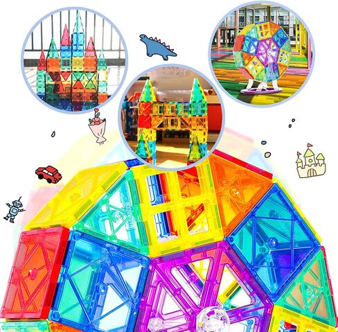Magnetic Tiles Road & Train Track Expansion Pack Magnetic Building Blocks Construction Toys Kids Toys for Ages 3-12 Boys Girls Construction Magnet Building Toys Includes Road Tracks, Traffic Lights in Saudi Arabia
