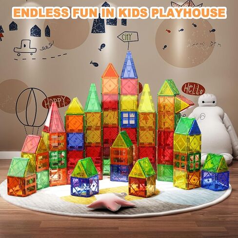 Magnetic Tiles Road & Train Track Expansion Pack Magnetic Building Blocks Construction Toys Kids Toys for Ages 3-12 Boys Girls Construction Magnet Building Toys Includes Road Tracks, Traffic Lights in Saudi Arabia