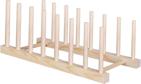 1 Pack Stained Glass Organizer Wooden Dish Plate Rack Wooden Dish Plate Stand Stained Glass Holder Space Saving Wooden Drying Rack Baby Bottle Drying Rack, 8 Slots Organizer in Saudi Arabia