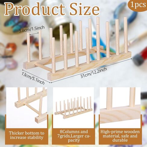1 Pack Stained Glass Organizer Wooden Dish Plate Rack Wooden Dish Plate Stand Stained Glass Holder Space Saving Wooden Drying Rack Baby Bottle Drying Rack, 8 Slots Organizer in Saudi Arabia