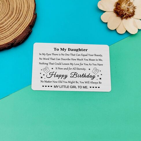 Daughter Gifts from Parents Metal Wallet Card Daughter Birthday Card To My Daughter Gifts 16th 18th 21st Birthday Gifts for Daughter Inspirational Birthday Gifts for Daughter from Mother Father in Saudi Arabia