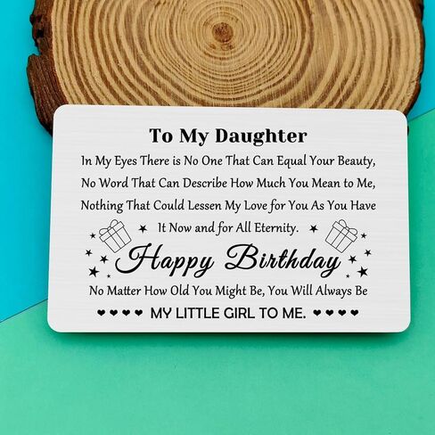 Daughter Gifts from Parents Metal Wallet Card Daughter Birthday Card To My Daughter Gifts 16th 18th 21st Birthday Gifts for Daughter Inspirational Birthday Gifts for Daughter from Mother Father in Saudi Arabia