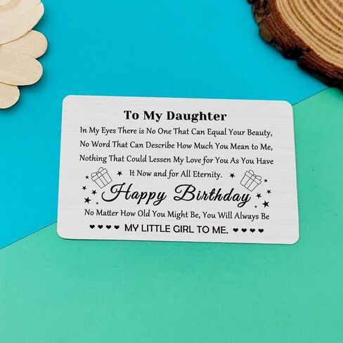 Daughter Gifts from Parents Metal Wallet Card Daughter Birthday Card To My Daughter Gifts 16th 18th 21st Birthday Gifts for Daughter Inspirational Birthday Gifts for Daughter from Mother Father in Saudi Arabia