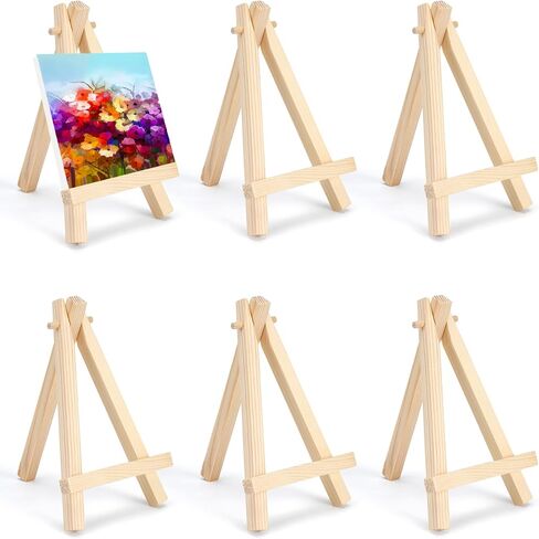 Mini Easel for Display, 6 Pcs 5" Small Easel Tiny Easel Mini Wooden Easel Stand for Painting Canvases, Tabletop Easel Stand for Sign in Saudi Arabia