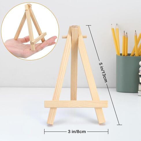 Mini Easel for Display, 6 Pcs 5" Small Easel Tiny Easel Mini Wooden Easel Stand for Painting Canvases, Tabletop Easel Stand for Sign in Saudi Arabia