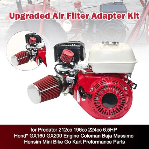 Upgraded Mini Bike Air Filter Adapter Kit for Predator 212cc Coleman CT200U CT200U-EX BT200X KT196 224cc 196cc 6.5hp Honda GX160 GX200 Engine Go Kart Performance Parts in Kuwait