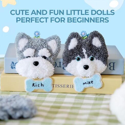 Punch Needle Embroidery Kit,punch needle kits,punch needle kits adults beginner,punch needle kit for beginners,including printed patterns, needles, easy to follow instructions, and videos（4 Dog ） in Kuwait