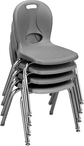 كرسي مدرسي من سلسلة Learniture Structure، ارتفاع المقعد 14 بوصة، رمادي، LNT-114-CSW-GT (عبوة من 4 قطع) in Kuwait