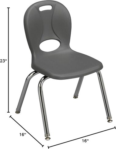 كرسي مدرسي من سلسلة Learniture Structure، ارتفاع المقعد 14 بوصة، رمادي، LNT-114-CSW-GT (عبوة من 4 قطع) in Kuwait