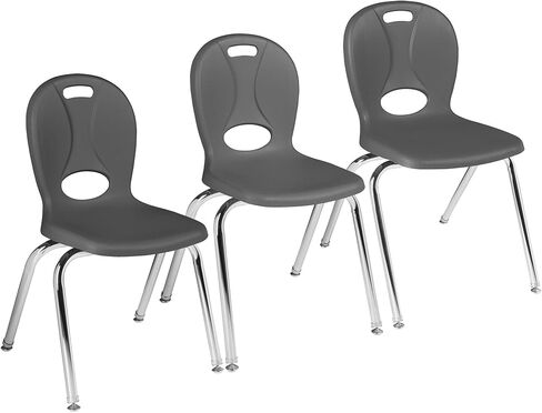 كرسي مدرسي من سلسلة Learniture Structure، ارتفاع المقعد 14 بوصة، رمادي، LNT-114-CSW-GT (عبوة من 4 قطع) in Kuwait