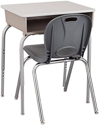 كرسي مدرسي من سلسلة Learniture Structure، ارتفاع المقعد 14 بوصة، رمادي، LNT-114-CSW-GT (عبوة من 4 قطع) in Kuwait