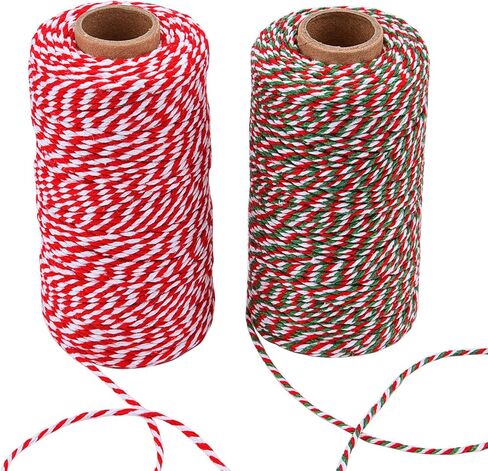 Sunmns Christmas Twine Cotton String Rope Cord for Gift Wrapping, Arts Crafts, 656 Feet (Multicolor A) in Saudi Arabia