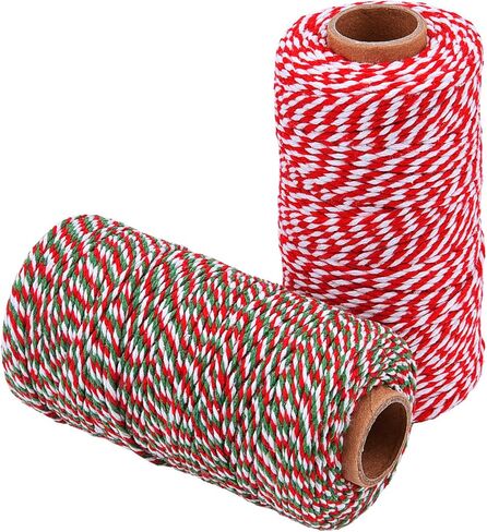 Sunmns Christmas Twine Cotton String Rope Cord for Gift Wrapping, Arts Crafts, 656 Feet (Multicolor A) in Saudi Arabia
