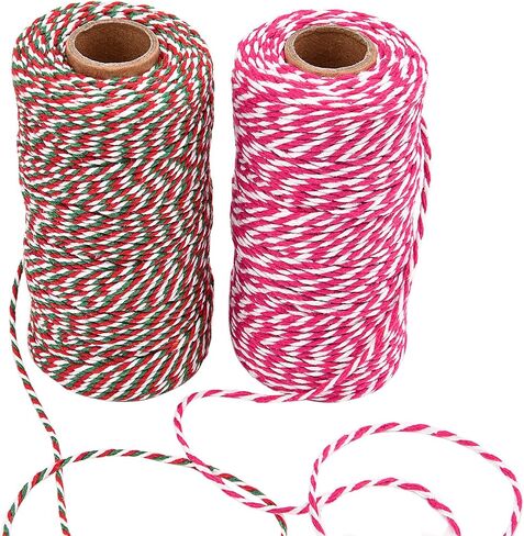 Sunmns Christmas Twine Cotton String Rope Cord for Gift Wrapping, Arts Crafts, 656 Feet (Multicolor A) in Saudi Arabia