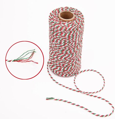 Sunmns Christmas Twine Cotton String Rope Cord for Gift Wrapping, Arts Crafts, 656 Feet (Multicolor A) in Saudi Arabia